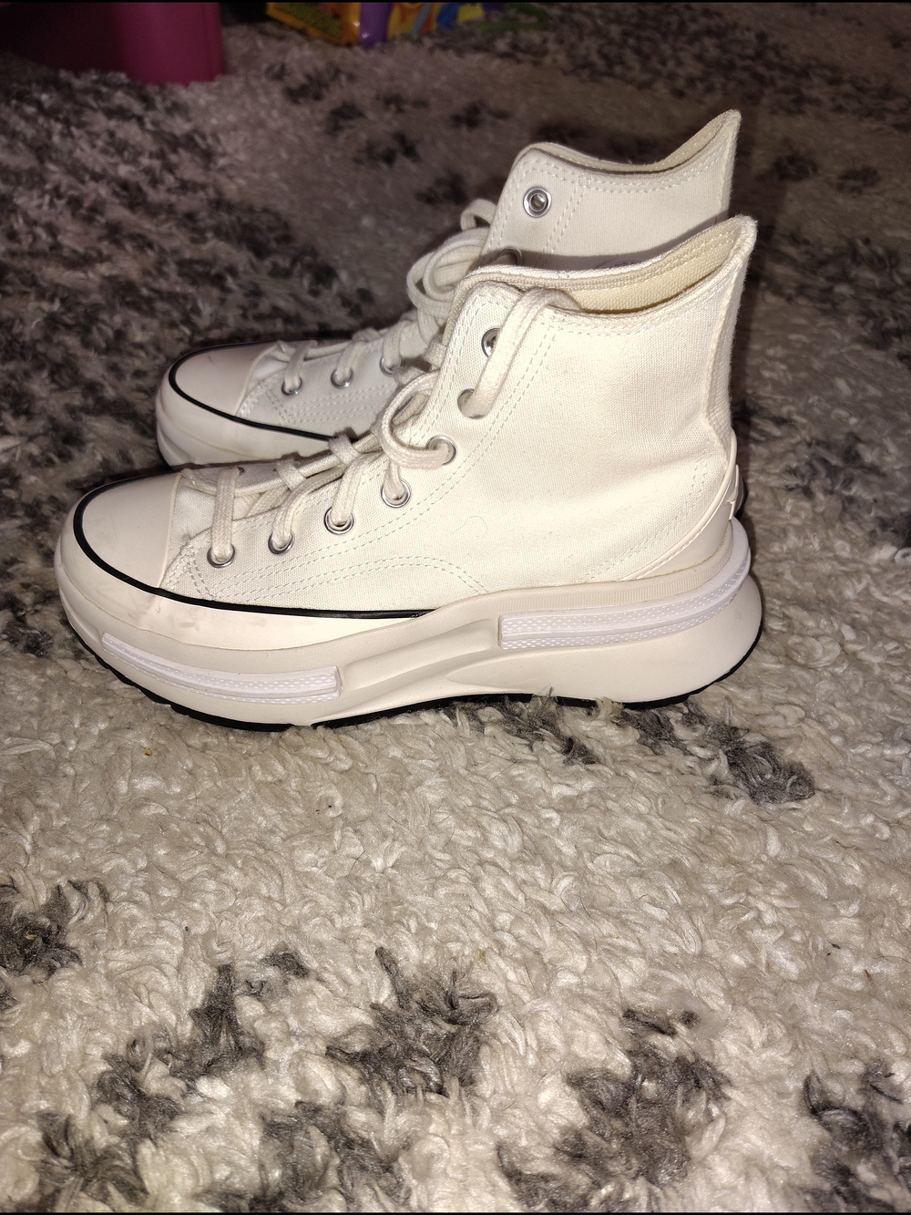 Converse High-Top Platform Sneakers in Off-White
